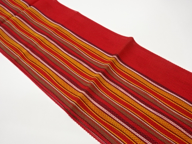 縞模様織出し夏用名古屋帯